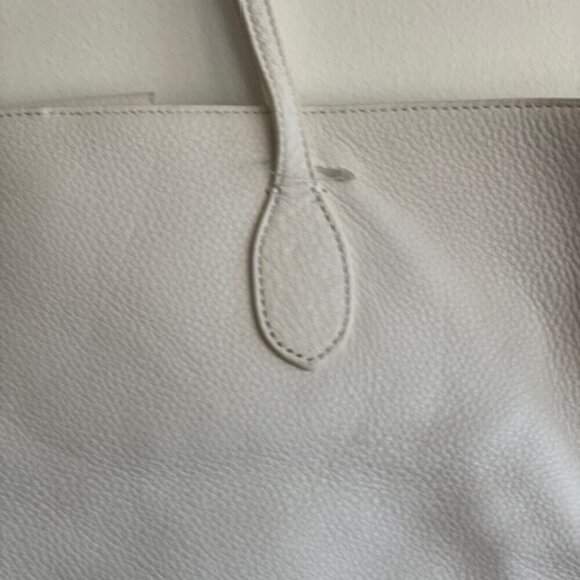 TALBOTS Leather White Silver Large Tote Bag NWOT - Picture 12 of 16